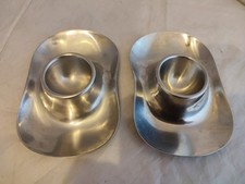 2 x WMF Eierbecher mit Ablage - Entwurf Wilhelm Wagenfeld - Vintage - Cromargan