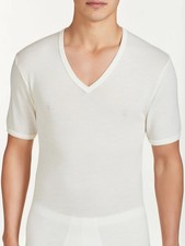 Shirt Spinne V-Ausschnitt mittelschwere Wolle Merino Medium