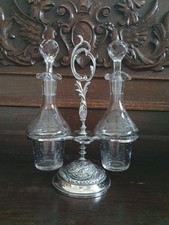 Jugendstil Menage, Essig & Öl, Frankreich um 1900, Antik