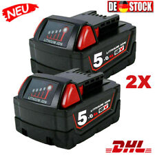 2X 18V Für Milwaukee M18 Akku M18B5 XC 5,0 Ah Li-Ion 48-11-1850 48-11-1852 NEU!