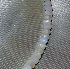 Kette Regenbogen Mondstein - 925 Silber - 55 Karat - 42 cm -Labradorit -