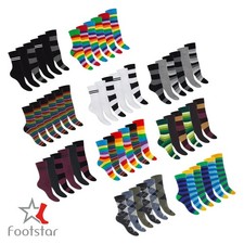 Footstar 6 Paar Damen Herren Ringel Socken Strümpfe mit Streifen