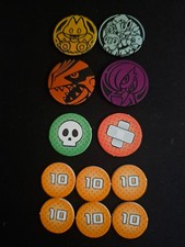 Pokémon TCG Spielmünzen & Schadensmarken Set – 4 Münzen + 8 Marker – Original