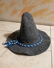 Seppelhut blau-weiße Kordel, Filzhut bayrisch, Karneval Hut Bayernhut Sepplhut