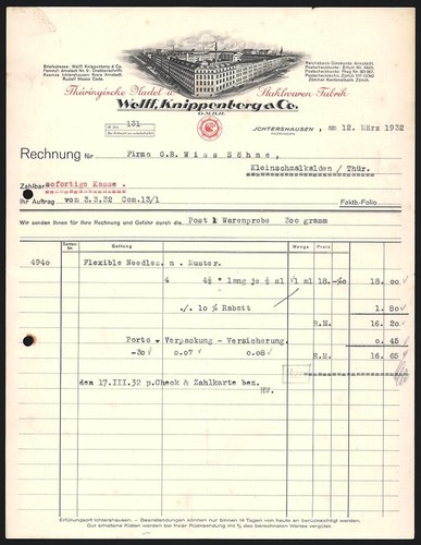 Rechnung ichtershausen 1932 - rechnung,