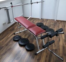 Hantelbank Kettler mit Langhantelstange und 4 x 10 kg und 2 x 5 kg Gewichten