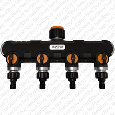BRANDSON 4-Wege Verteiler 4-fach Schlauchverteiler, Gartenschlauch Wasserverteil