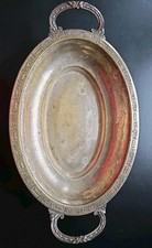 Große Prunkschale, Obstschale, versilbert, 40x23x4,5cm Punze 205