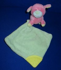 Kik Hund rosa mit Schmusetuch gelb grün