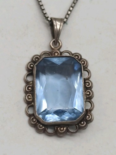 Aquamarin farbener anhänger - aquamarin,