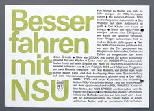 Prospekt NSU Modelle (Prinz 4