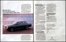 Mercedes W 123 Diesel  Limousine, originale Werbung 1983  Doppelseite