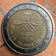Belgien 2 Euro Münze 2008 Universal Deklaration Of Human Rights Umlaufmünze