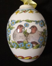 Hutschenreuther Das Ei 2006  Vogel Familie Vergissmeinnicht Osterei Ei OVP