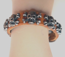 Armband - Lederarmband Punk Gothic - Totenkopf - Skull