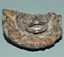 Ring Silberring Handarbeit Sterlingsilber 925 Gold Echtgold Größe 52 2,1 Gramm 