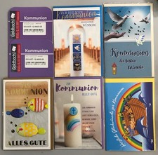 Kommunion - 5 Glückwunschkarten sortiert - UVP ca. € 12,50 - Format: 11,5x17cm -