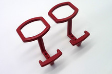 Design Garderobenhaken Kleiderhaken Metall rot eckig modern- 10 x 15 x 10 cm