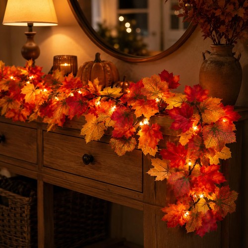 Herbstdeko lichterkette mit - lichterkette,