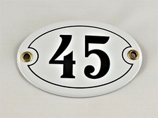 Emaille Hausnummer OVAL Nr. 45