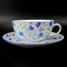 Arzberg Porzellan Teetasse + Untertasse Serie 1382 Blaublüten Hermann Gretsch