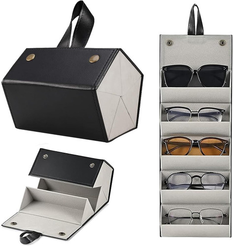 Leder faltbar glasses case - faltbar,