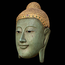 Alte Buddha Wandmaske aus Holz