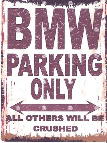 Bmw metal parking sign - metal, retro