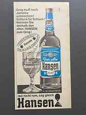 Der alte Hansen Rum Grog Flensburg Original 1967 Vintage Ad Werbung Reklame