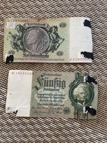 Zwei reichsbanknoten - zwei,