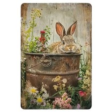 Blechschild kaninchen hase - blechschild,