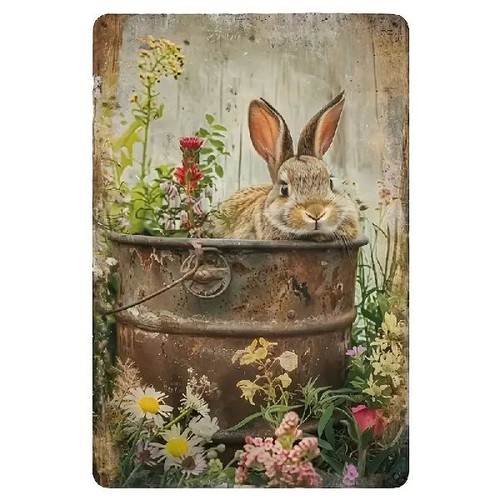 Blechschild kaninchen hase - blechschild,