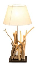 Hochwertige Tischlampe Holz 35x35x65cm Treibholz Lampe Holzlampe Unikat