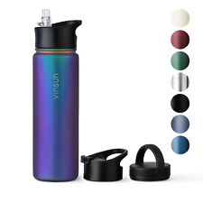 Trinkflasche Edelstahl 750ml Thermo Flasche Sport isoliert Blau, Lila Vinsun