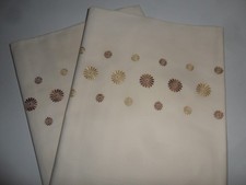 2tlg. alte Bettwäsche Beige Überschlag-Laken 150 x 230 cm Stickerei