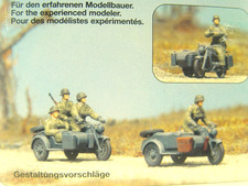 Dt. Zündapp Seitenwagen  - Preiser Militär Figuren unbemalt 1:72  - 72538 #E