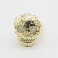 Glänzend Schädel Ring Echt