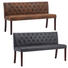 Vintage Sitzbank Holz Flurbank Polsterbank Sitzhocker Betthocker Beistellbank