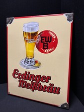 Erdinger Weißbräu Emailschild Erding Bayern  -  48 x 38 cm - D um 1950