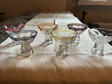 6 wunderschöne bunte Bleikristall Likörgläser Römer Überfangglas