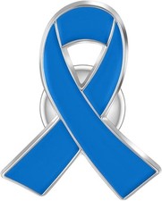 Schleife blau - Pin - Anstecker blau - Solidarität Ansteck-Pin blau