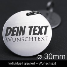 Schlüsselanhänger Gravur Edelstahl – Wunschtext beidseitig personalisiert 30mm