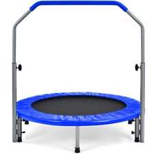 φ101cm Fitness Trampolin Jumping bis 150kg mit höhenverstellbarm Griff klappbar