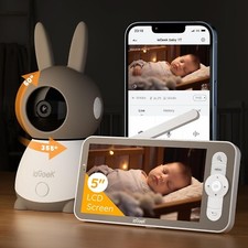 ieGeek PTZ Babyphone mit Kamera 5 Zoll WLAN Video babyfone 360° Automatische