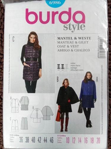 Burda style 6986 mantel weste - burda,