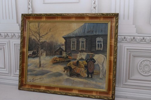 Altes gemälde winter - gemälde,