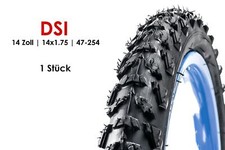 14 Zoll DSI 47-254 Fahrrad Reifen 14x1.75 Kinder Wagen Roller Laufrad Schwarz