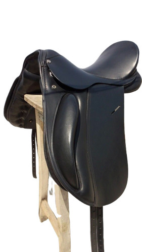 Schwarzer dressur ledersattel - schwarzer, dressur-ledersattel