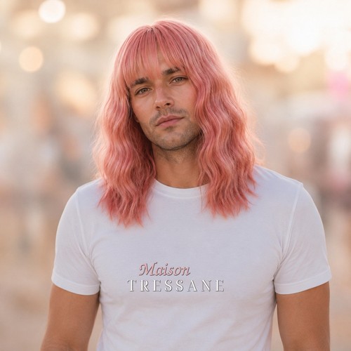 Herrenperücke rosa kurzer - rosa,,