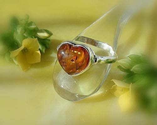 Bernstein ring silber - ring, 925